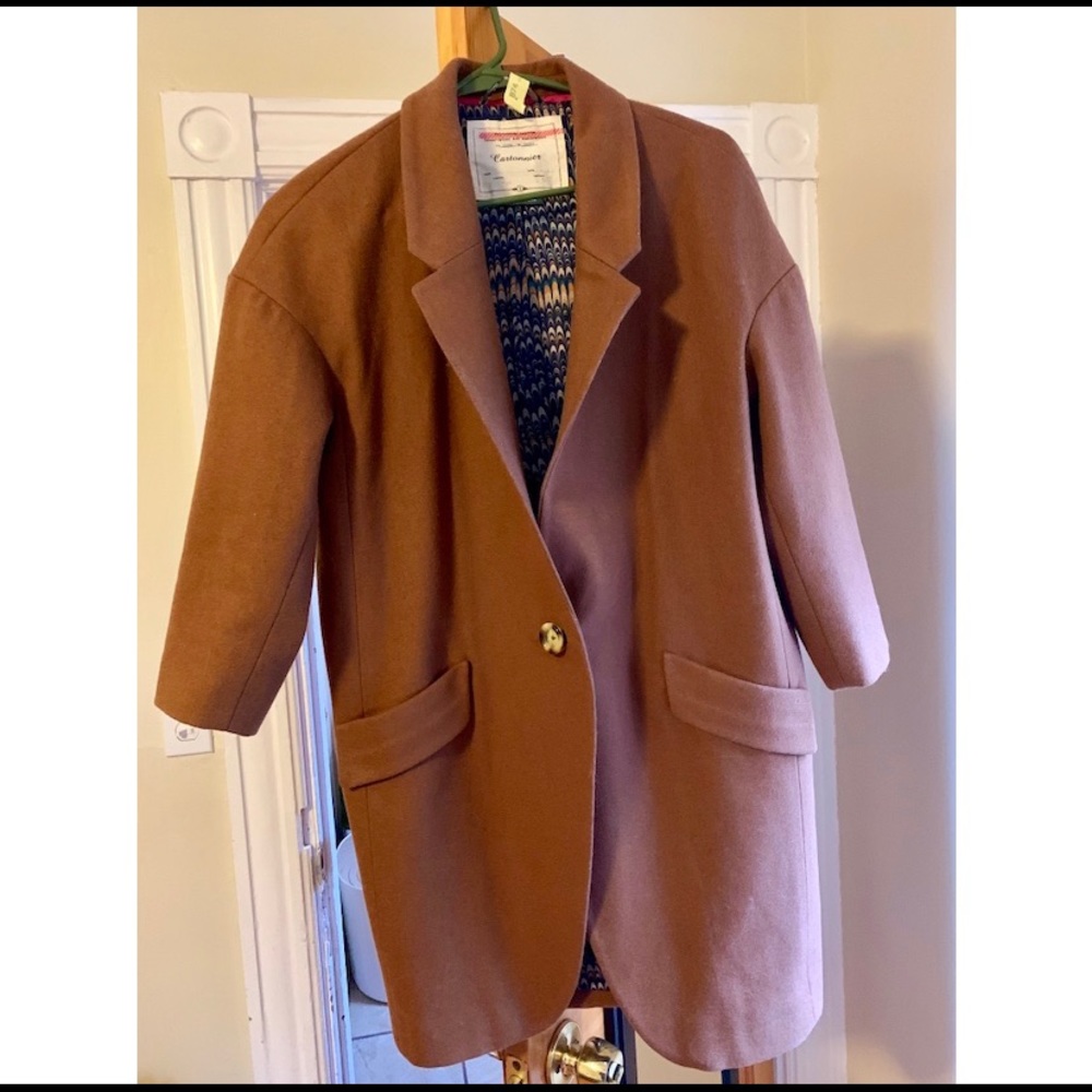 Anthropologie brown cocoon coat